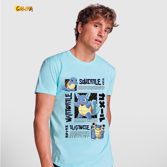 💧 Camiseta algodón – Squirtle Cool - Adultos y Niños