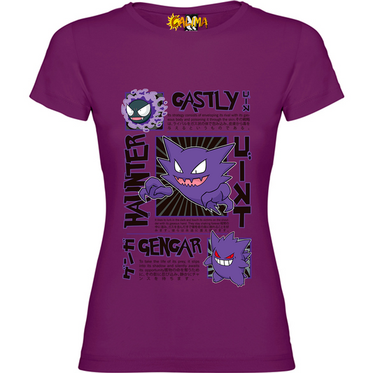 👻 Camiseta algodón Mujer – Gengar Shadow - Adultos y Niñas