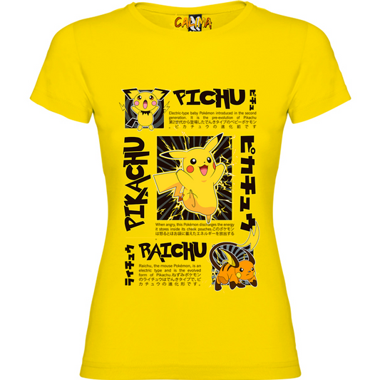 ⚡ Camiseta Algodón Mujer  – Pikachu Spark - Adultos y Niñas