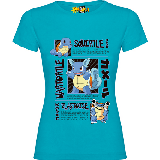 💧 Camiseta algodón Mujer – Squirtle Cool - Adultos y Niñas
