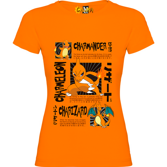 🔥 Camiseta Algodón Mujer – Charmander Vibes - Adultos y Niñas