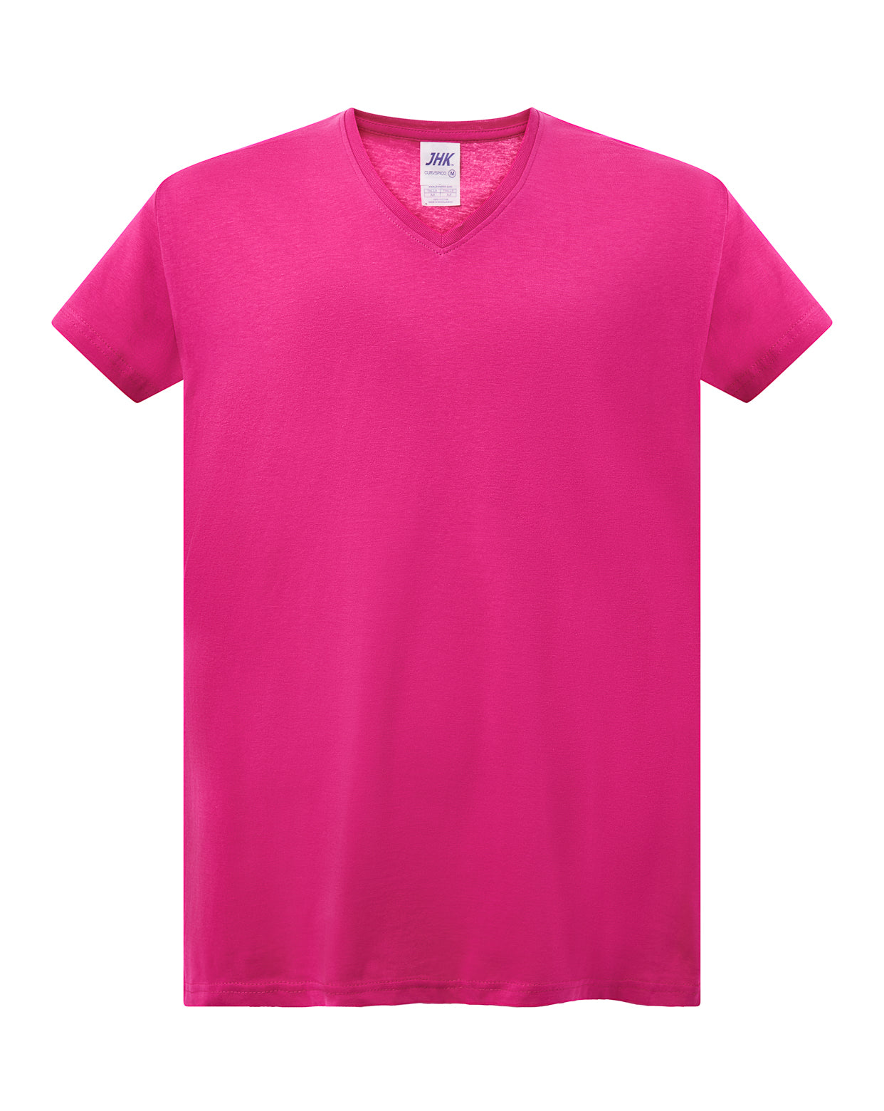 Curves T-Shirt V-Neck - Fucsia