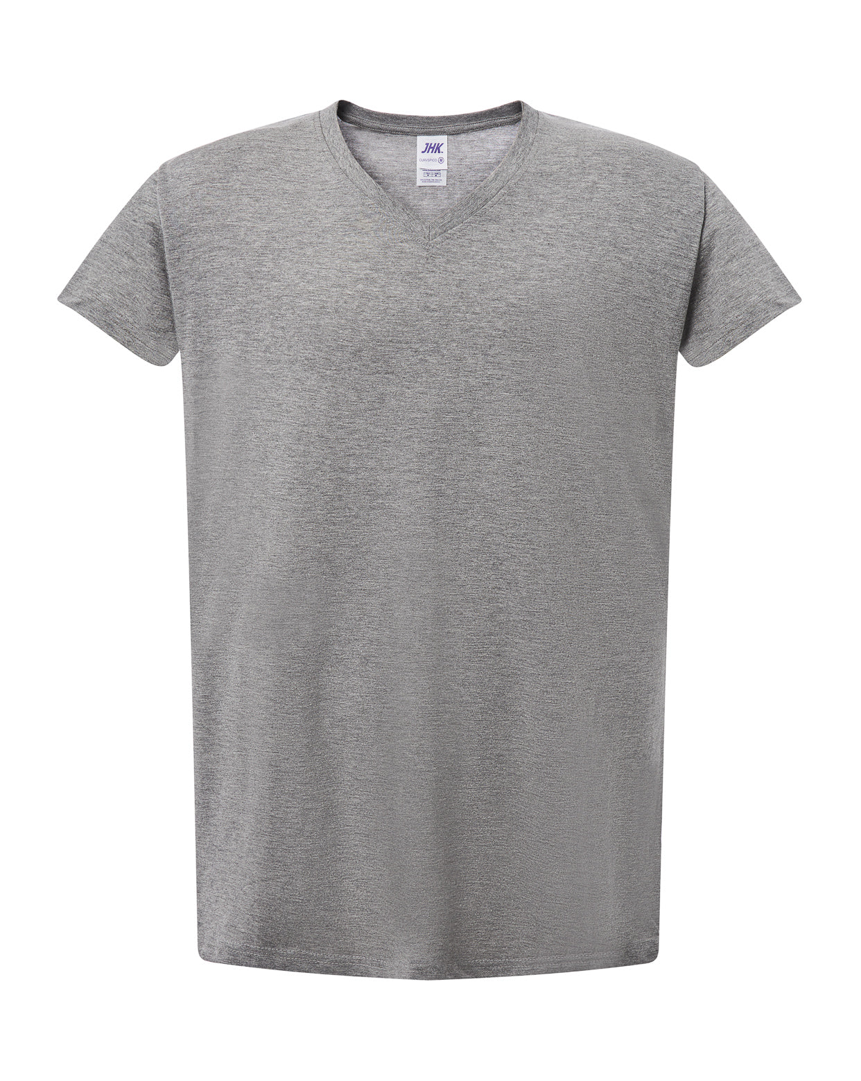 Curves T-Shirt V-Neck - Grey Melange