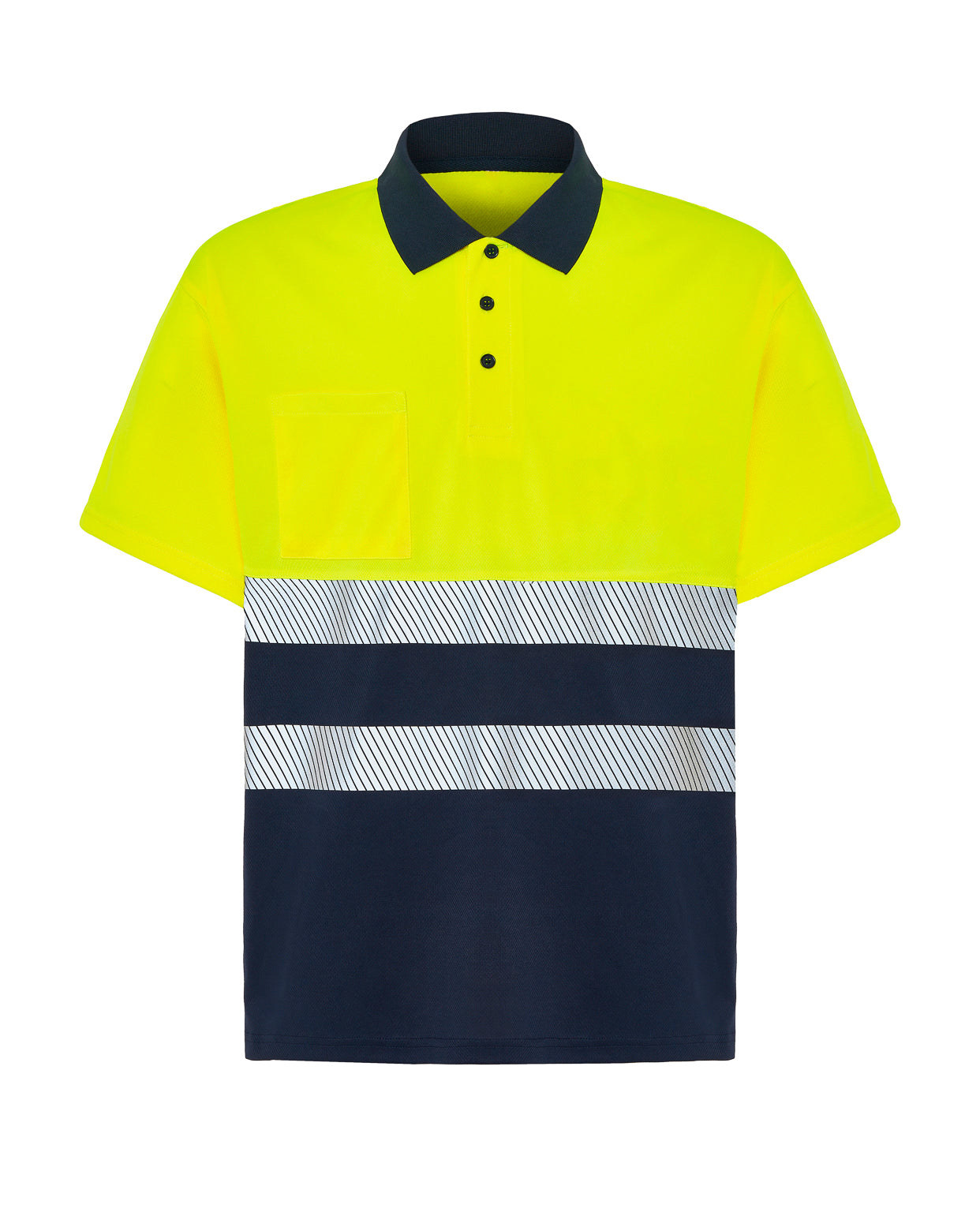 Polo Manga Corta - Navy / SunYelow Fluor