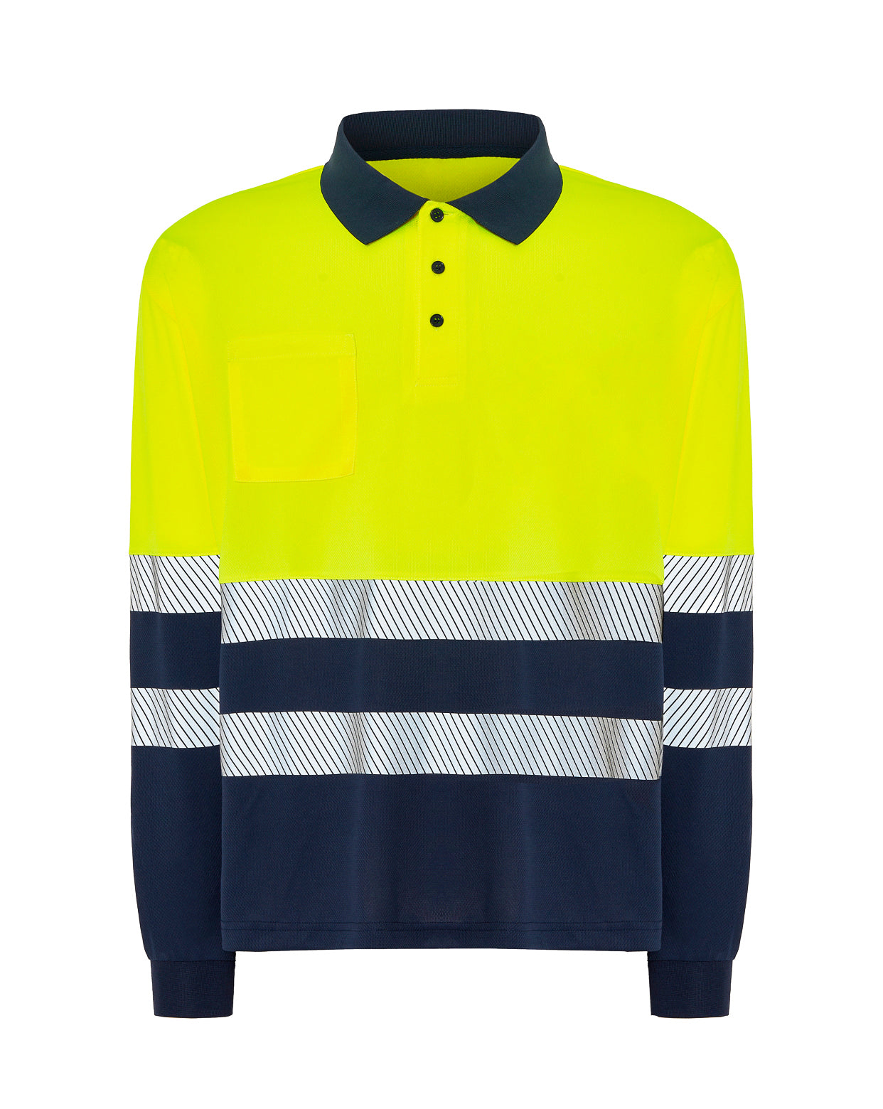 Polo Manga Larga - Navy / SunYelow Fluor