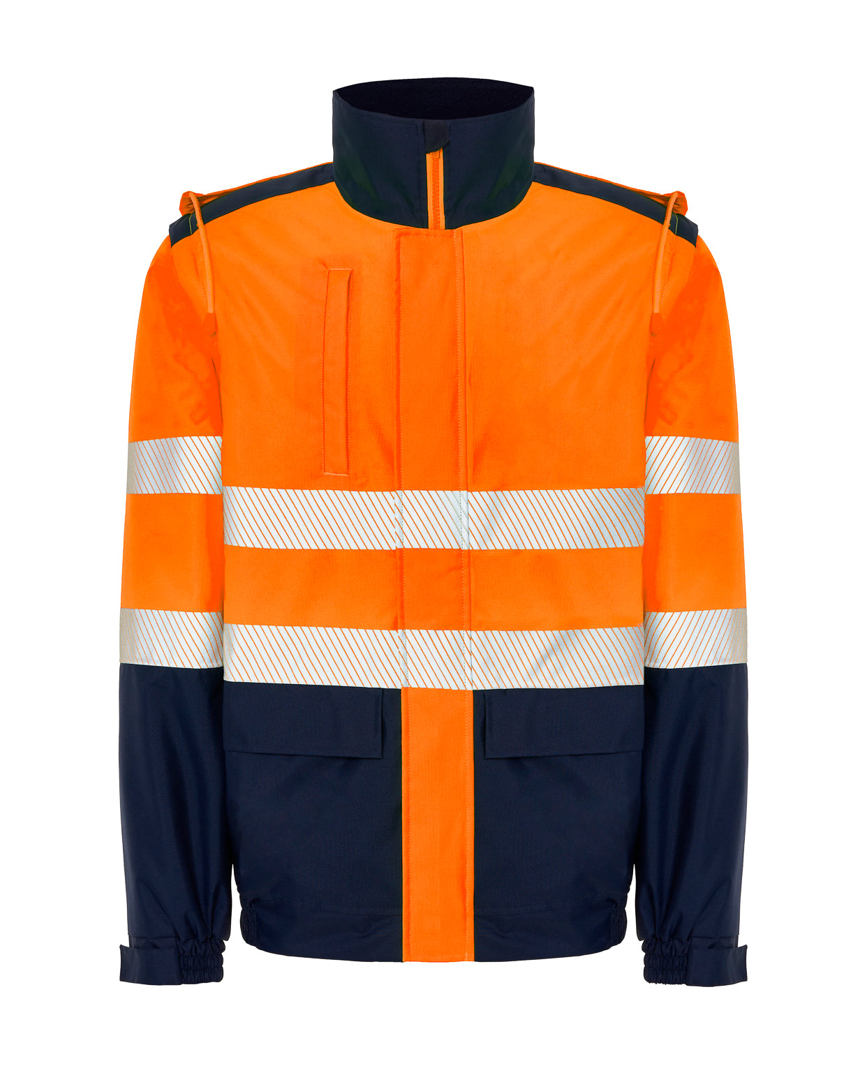 Cazadora acolchada mangas desmontables - Navy / Orange Fluor