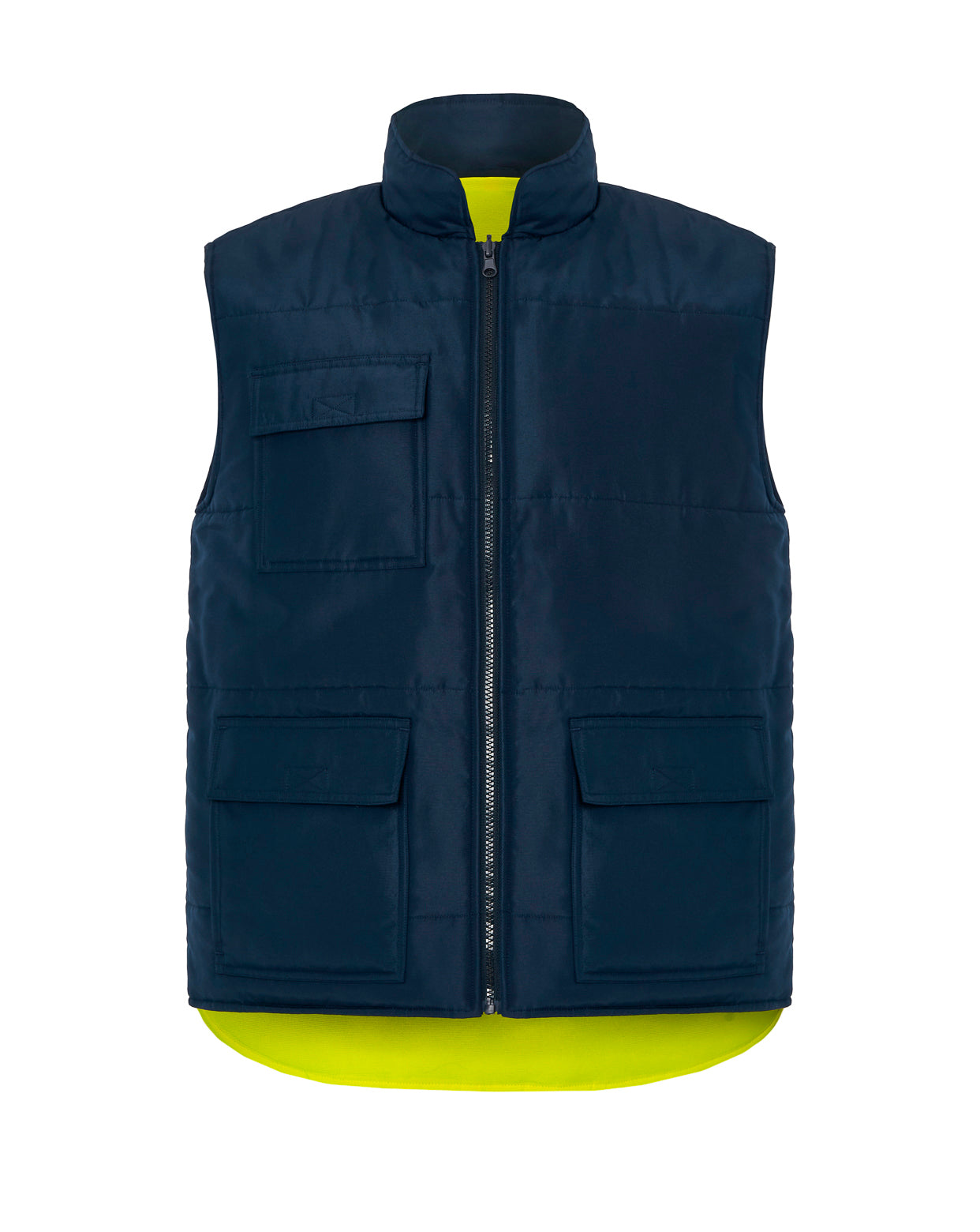 Chaleco Acolchado Reversible - Navy / SunYelow Fluor