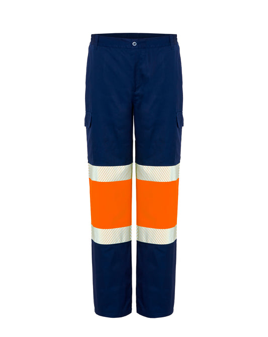 Pantalón Multibolsillos - Navy / Orange Fluor