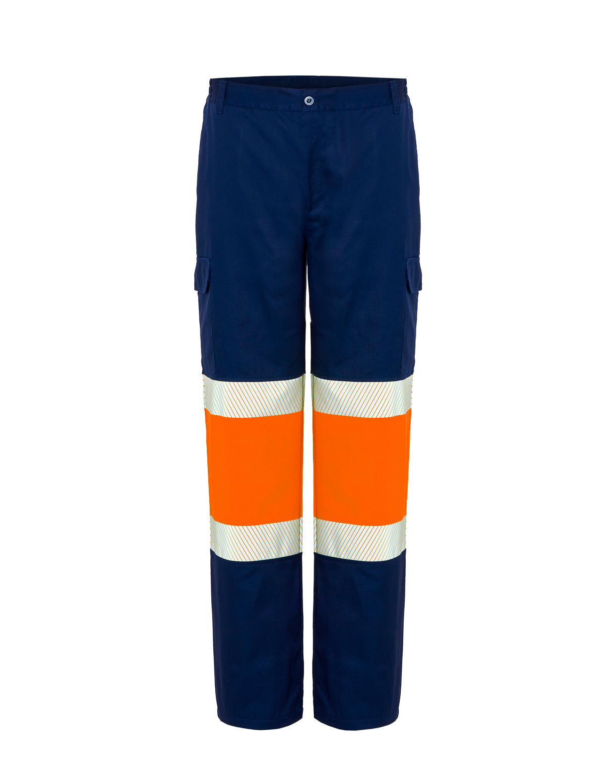Pantalón Multibolsillos Forrado - Navy / Orange Fluor