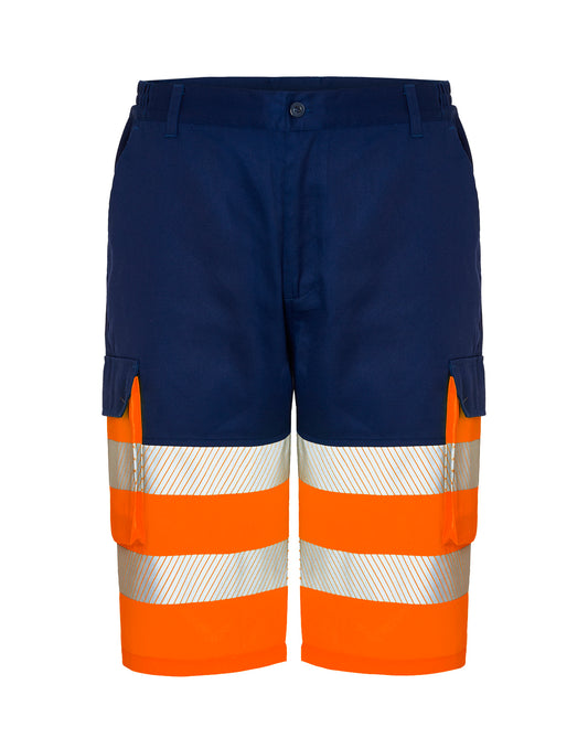 Bermuda Multibolsillos - Navy / Orange Fluor