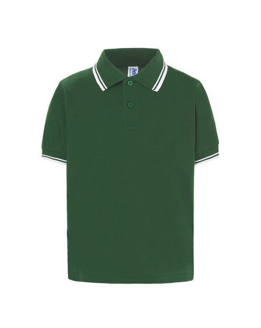 Polo Kid - Bottle Green / White