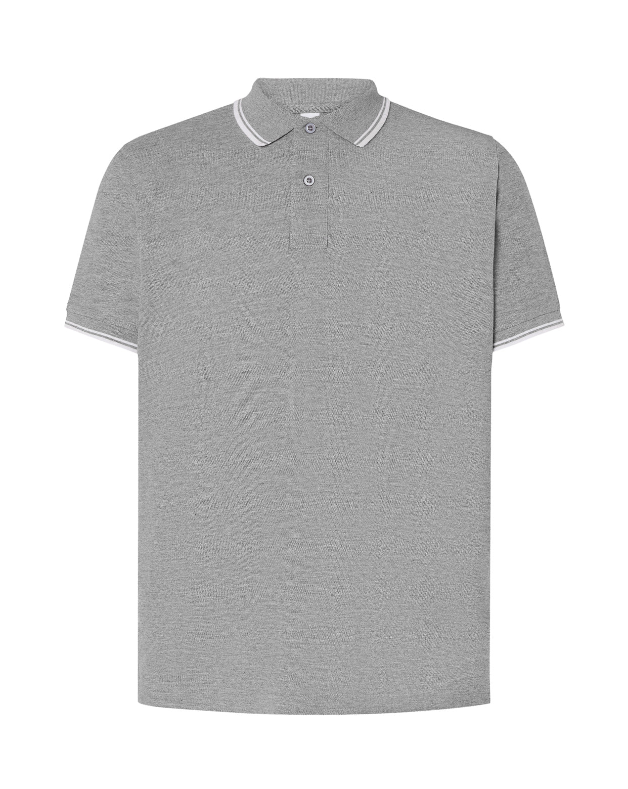 Regular Polo Man - Grey Melange / White