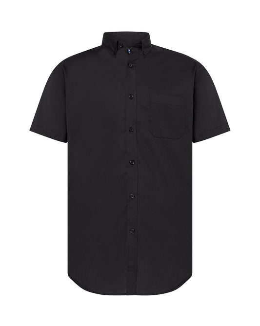 Casual & Business Ss Shirt Popelin - Black