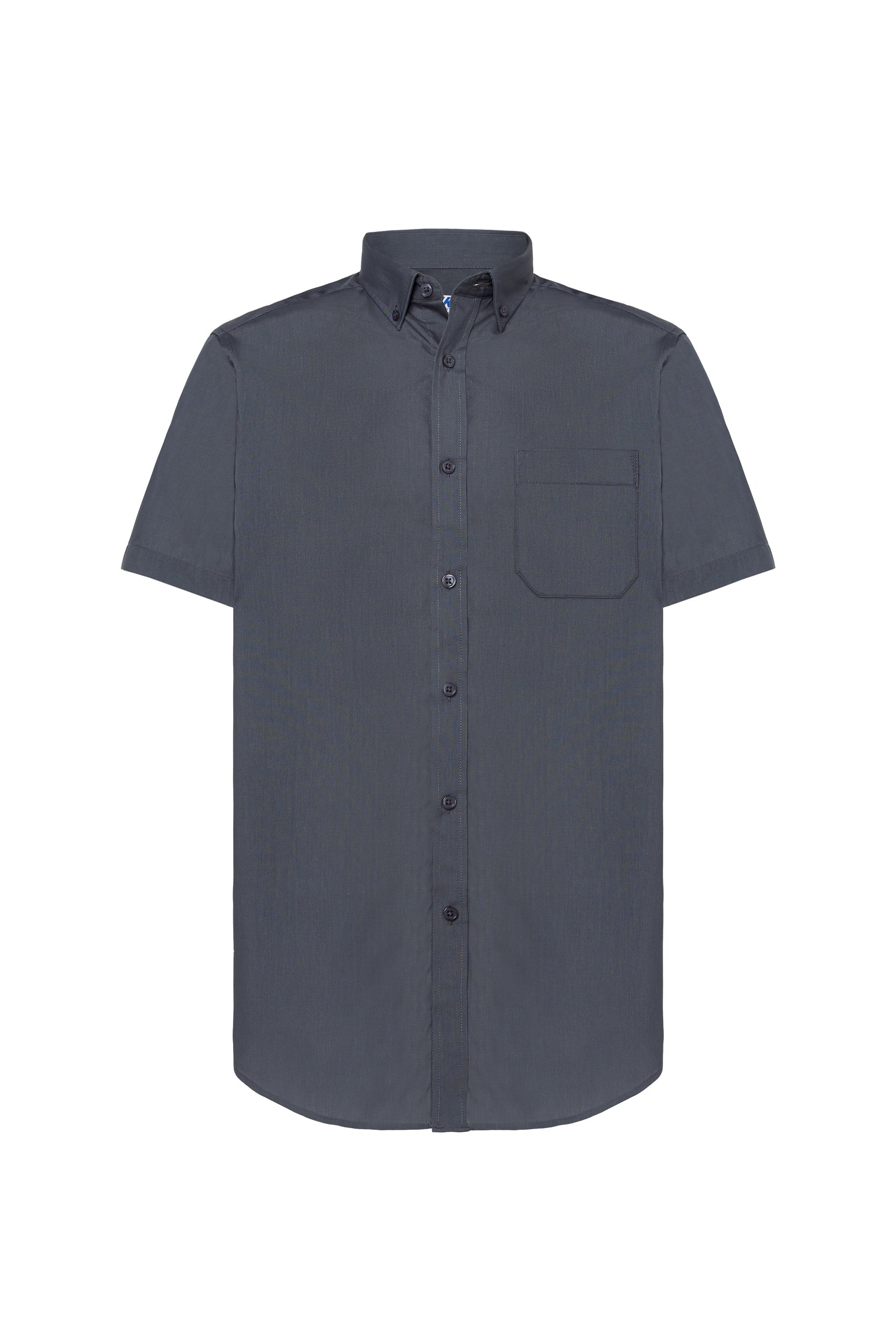 Casual & Business Ss Shirt Popelin - Grey