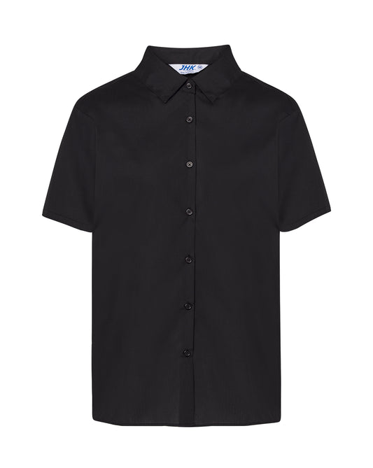 Lady Casual & Business Ss Shirt Popelin - Black