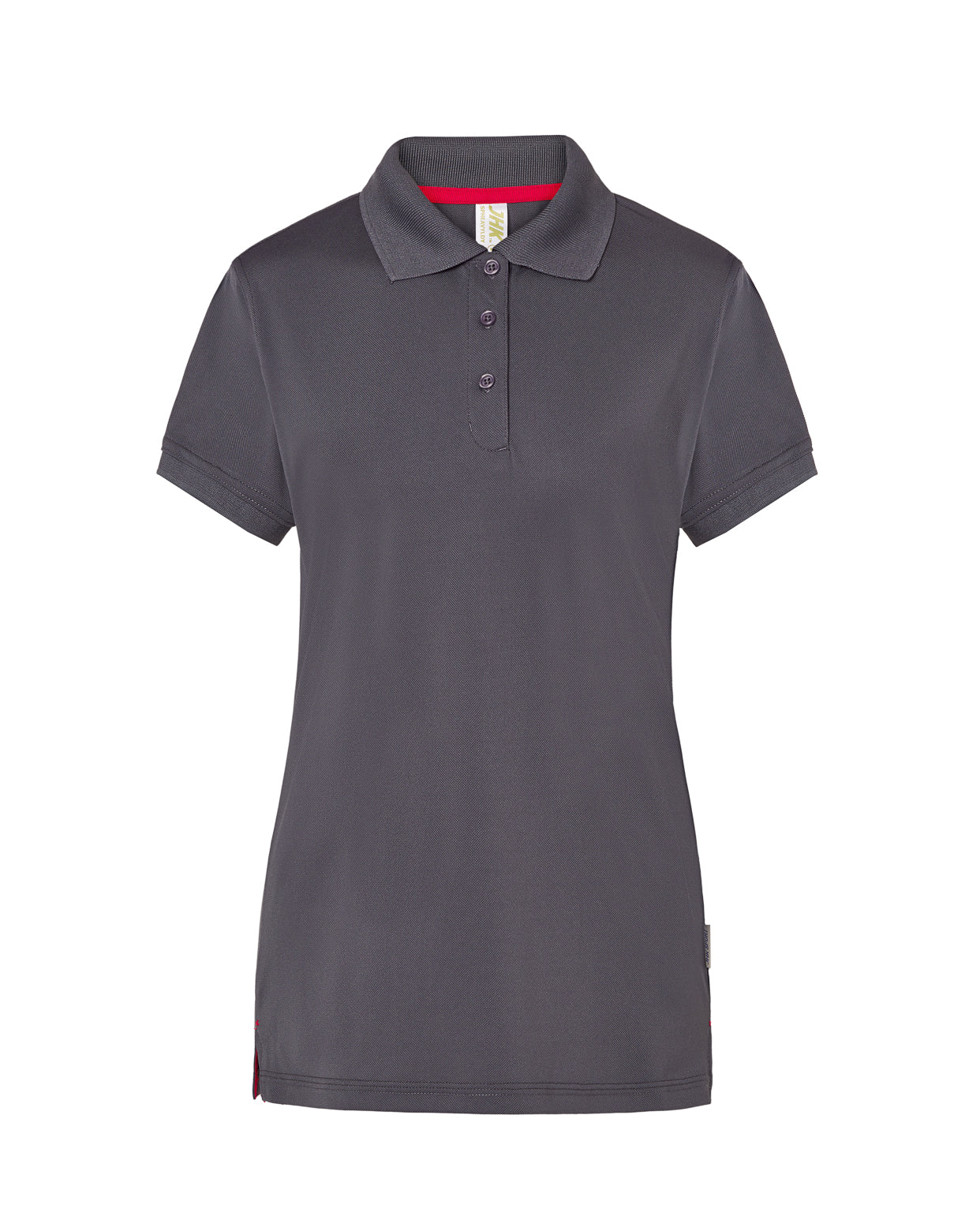 Heavy Pique Polo Lady - Charcoal-Red