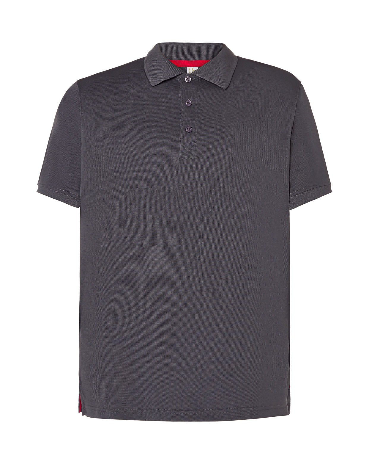 Heavy Pique Polo Man - Charcoal-Red