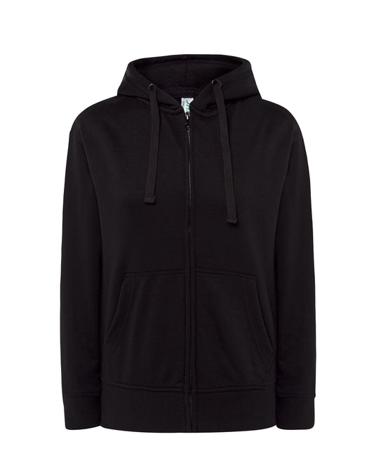 Lady Full Zip Hooded Sweatshirt - Black
