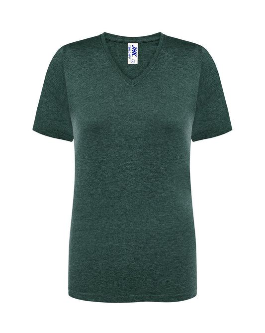 Lady Regular Comfort V-Neck - Bottle Green Heather